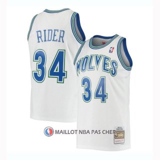 Maillot Minnesota Timberwolves Isaiah Rider Mitchell & Ness 1995-96 Blanc