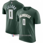 Maillot Manche Courte Milwaukee Bucks Damian Lillard Icon Vert