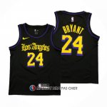 Maillot Los Angeles Lakers Kobe Bryant NO 24 Ville 2019-20 Noir