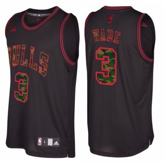 Maillot Camuoflage Mode Bulls dwyane Wade 3 Noir