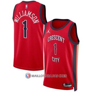 Maillot New Orleans Pelicans Zion Williamson NO 1 Statement 2023-24 Rouge