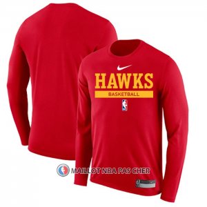 Maillot Manches Longues Atlanta Hawks Practice Performance 2022-23 Rouge