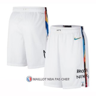 Short Brooklyn Nets Ville 2022-23 Blanc