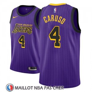 Maillot Los Angeles Lakers Alex Caruso No 4 Ciudad 2018 Volet