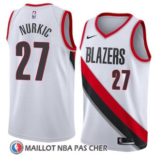 Maillot Portland Trail Blazers Jusuf Nurkic No 27 Association 2018 Blanc