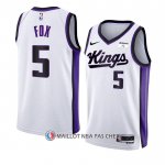 Maillot Sacramento Kings De??aaron Fox NO 5 Association 2023-24 Blanc