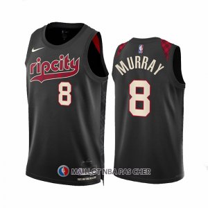 Maillot Portland Trail Blazers Kris Murray NO 8 Ville 2023-24 Noir