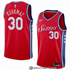 Maillot Philadelphia 76ers Furkan Korkmaz Statement 2018 Rouge