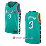 Maillot San Antonio Spurs Keldon Johnson NO 3 Ville 2022-23 Vert