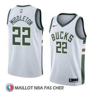 Maillot Milwaukee Bucks Khris Middleton No 22 Association 2018 Blanc