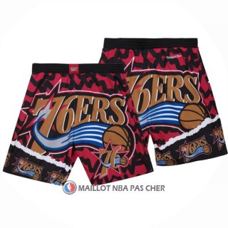 Short Philadelphia 76ers Mitchell & Ness Orange Rouge Noir