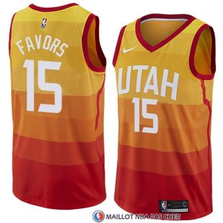 Maillot Utah Jazz Derrick Favors Ville 2018 Jaune