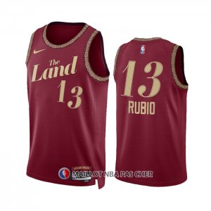 Maillot Cleveland Cavaliers Ricky Rubio NO 13 Ville 2023-24 Rouge