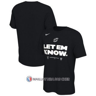 Maillot Manche Courte Cleveland Cavaliers 2024 NBA Playoffs Mantra Noir
