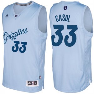 Maillot Navidad 2016 Marc Gasol Grizzlies Claro 33 Bleu