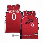 Maillot Los Angeles Clippers Russell Westbrook NO 0 Statement 2024-25 Rouge