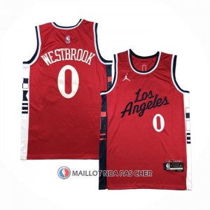 Maillot Los Angeles Clippers Russell Westbrook NO 0 Statement 2024-25 Rouge