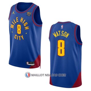 Maillot Denver Nuggets Peyton Watson NO 8 Statement 2022-23 Bleu