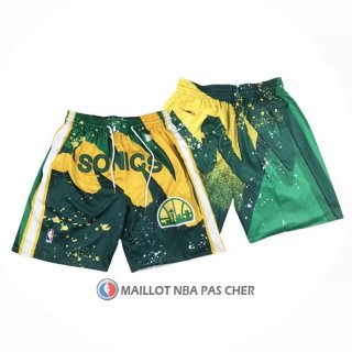 Short Seattle Supersonics Just Don Jaune Vert