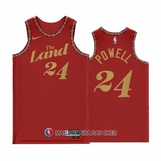 Maillot Cleveland Cavaliers Justin Powell NO 24 Ville 2023-24 Rouge