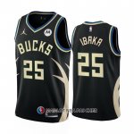 Maillot Milwaukee Bucks Serge Ibaka NO 25 Statement 2022-23 Noir