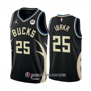 Maillot Milwaukee Bucks Serge Ibaka NO 25 Statement 2022-23 Noir