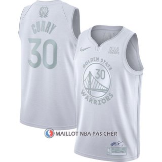 Maillot Golden State Warriors Stephen Curry NO 30 MVP Blanc