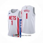 Maillot Brooklyn Nets Mikal Bridges NO 1 Classic 2022-23 Blanc