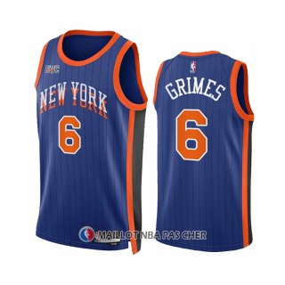 Maillot New York Knicks Quentin Grimes NO 6 Ville 2023-24 Bleu