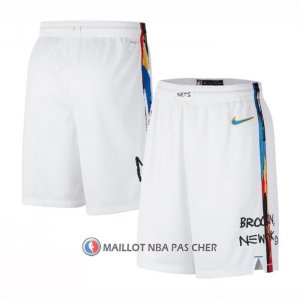 Short Brooklyn Nets Ville 2022-23 Blanc