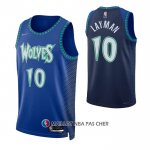 Maillot Minnesota Timberwolves Jake Layman NO 10 Ville 2021-22 Bleu