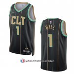 Maillot Charlotte Hornets Lamelo Ball NO 1 Ville 2022-23 Noir