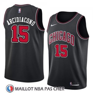 Maillot Chicago Bulls Ryan Arcidiacono No 15 Statement 2018 Noir Rouge