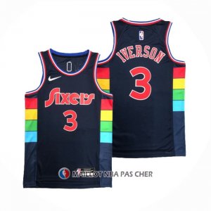 Maillot Philadelphia 76ers Allen Iverson NO 3 Ville 2021-22 Bleu