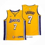 Maillot Los Angeles Lakers Carmelo Anthony NO 7 Icon Jaune