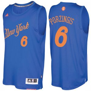 Maillot Navidad 2016 Kristaps Porzingis Knicks 6 Bleu