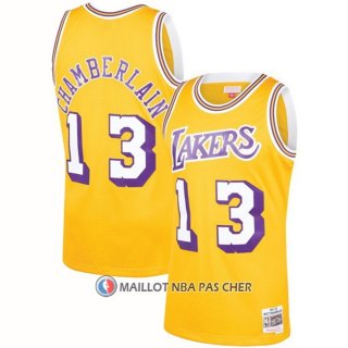 Maillot Los Angeles Lakers Wilt Chamberlain NO 13 Mitchell & Ness 1971-72 Jaune