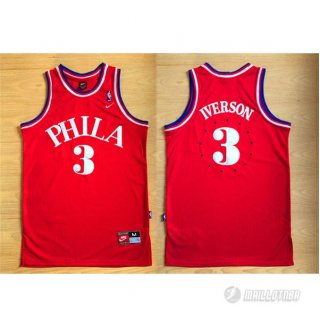 Maillot retro de Allen iverson Philadelphia 76ers #3 Rouge