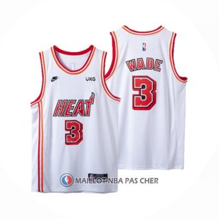 Maillot Miami Heat Dwyane Wade NO 3 Classic 2022-23 Blanc