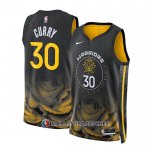 Maillot Golden State Warriors Stephen Curry NO 30 Ville 2022-23 Noir