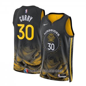 Maillot Golden State Warriors Stephen Curry NO 30 Ville 2022-23 Noir