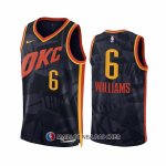 Maillot Oklahoma City Thunder Jaylin Williams NO 6 Ville 2023-24 Noir