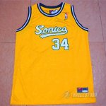 Maillot Seattle Supersonics Allen Sonics #34 Jaune
