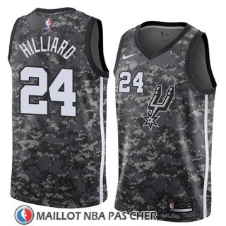 Maillot San Antonio Spurs Darrun Hilliard No 24 Ciudad 2018 Gris