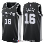 Maillot Authentique San Antonio Spurs Gasol 2017-18 16 Noir