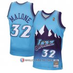 Maillot Utah Jazz Karl Malone NO 32 Mitchell & Ness 1996-97 Bleu