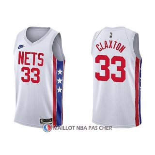Maillot Brooklyn Nets Nic Claxton NO 33 Classic 2022-23 Blanc
