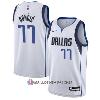 Maillot Enfant Dallas Mavericks Luka Doncic NO 77 Association 2021 Blanc