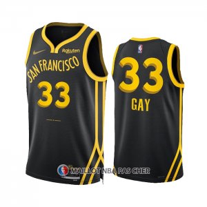 Maillot Golden State Warriors Rudy Gay NO 33 Ville 2023-24 Noir