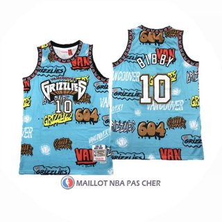 Maillot Memphis Grizzlies Mike Bibby NO 10 Mitchell & Ness 1998-99 Bleu
